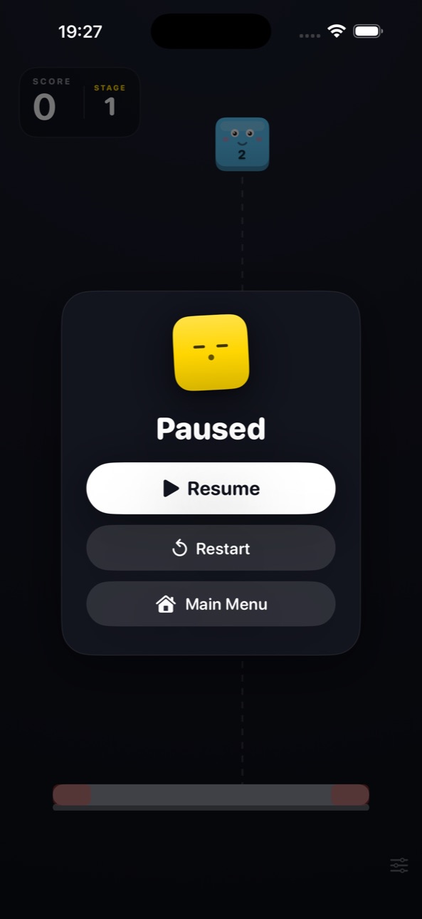 Pause overlay during a run